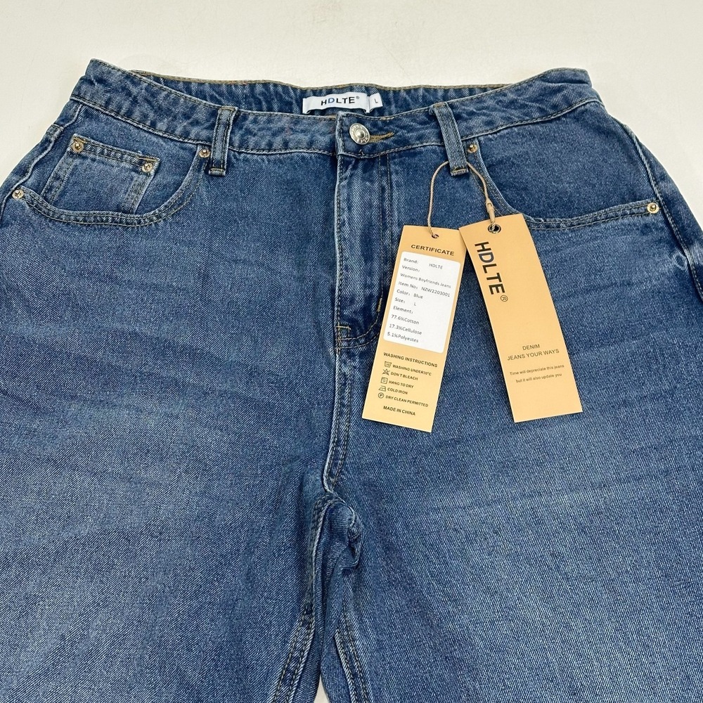 HDLTE Women's High Rise Straight Leg Jeans Blue Size 27